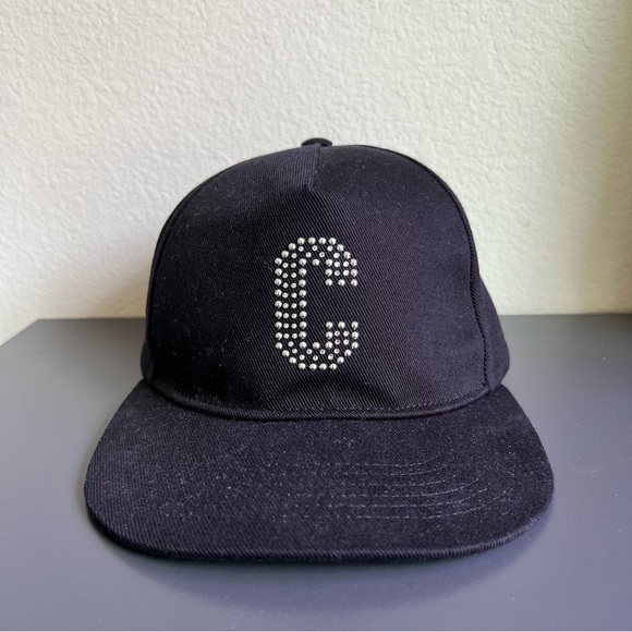 🖤 EUC🖤 CELINE Studded Rhinestone Baseball Cap - Picture 1 of 7